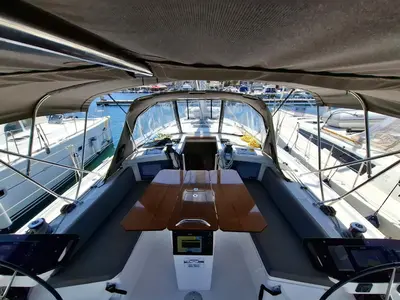 Deck of Reel Love, a Dufour 41 sailboat at Grad Vodice, Croatia