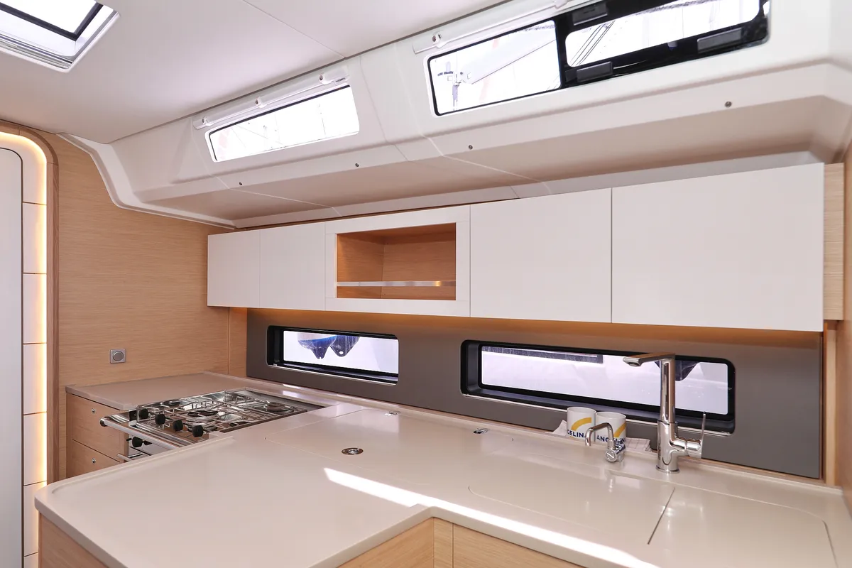 Galley of Reel Love, a Dufour 41 sailboat at Grad Vodice, Croatia