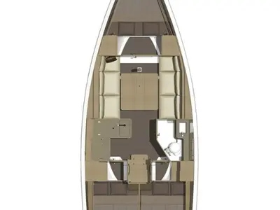 Floor plan of Alcyone, a Dufour 350 GL sailboat at Sithonia Municipal Unit, Greece