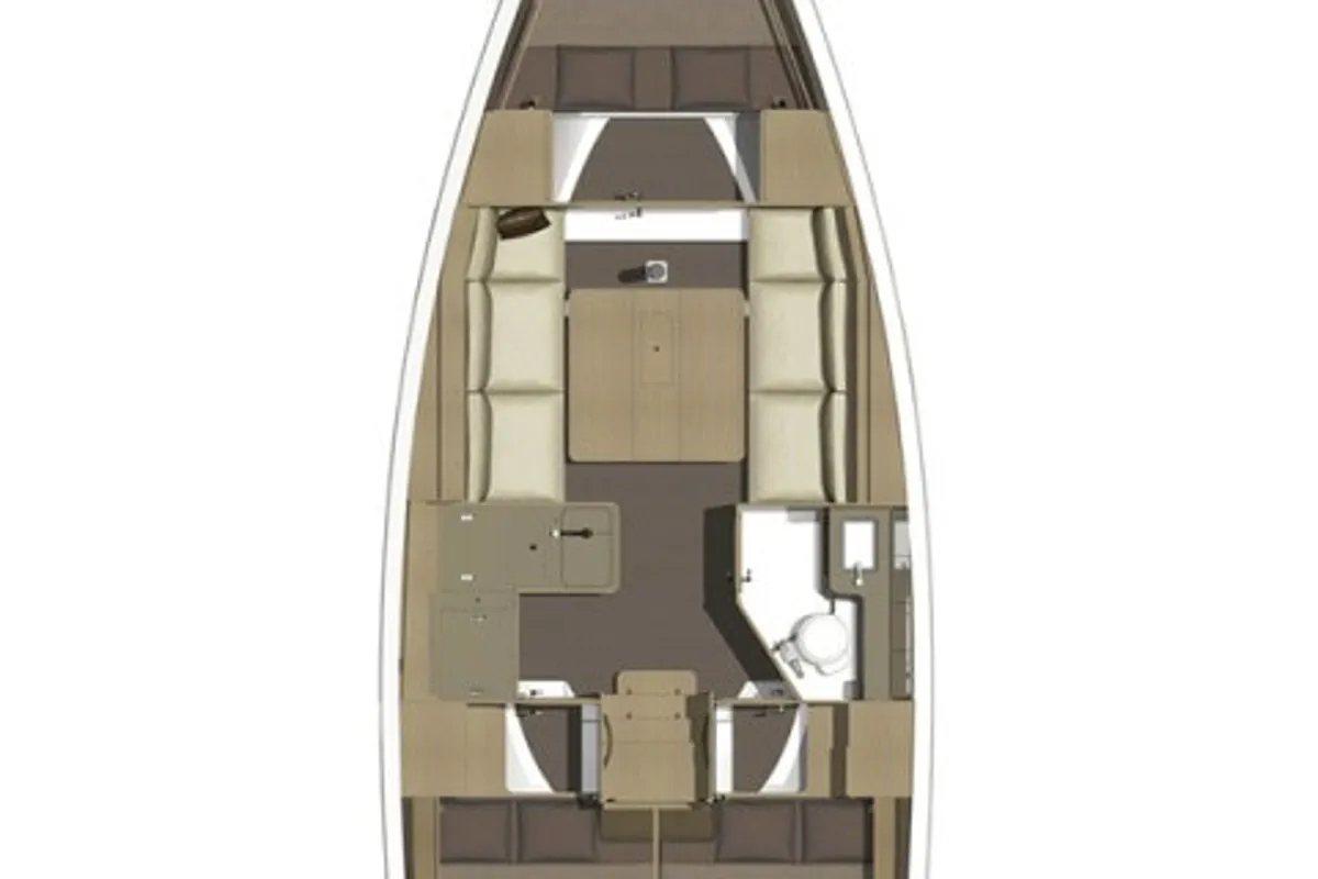 Floor plan of Alcyone, a Dufour 350 GL sailboat at Sithonia Municipal Unit, Greece