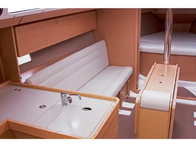 Galley of Alcyone, a Dufour 350 GL sailboat at Sithonia Municipal Unit, Greece