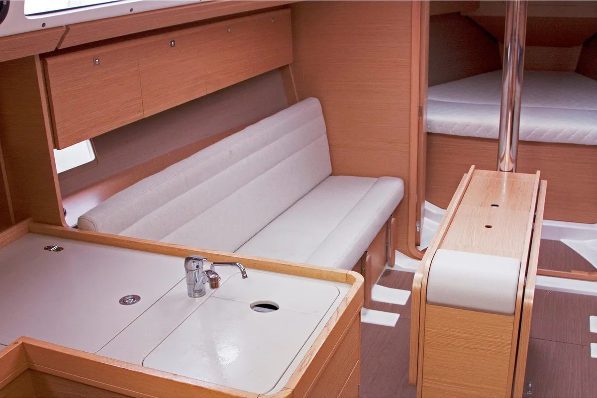 Galley of Alcyone, a Dufour 350 GL sailboat at Sithonia Municipal Unit, Greece