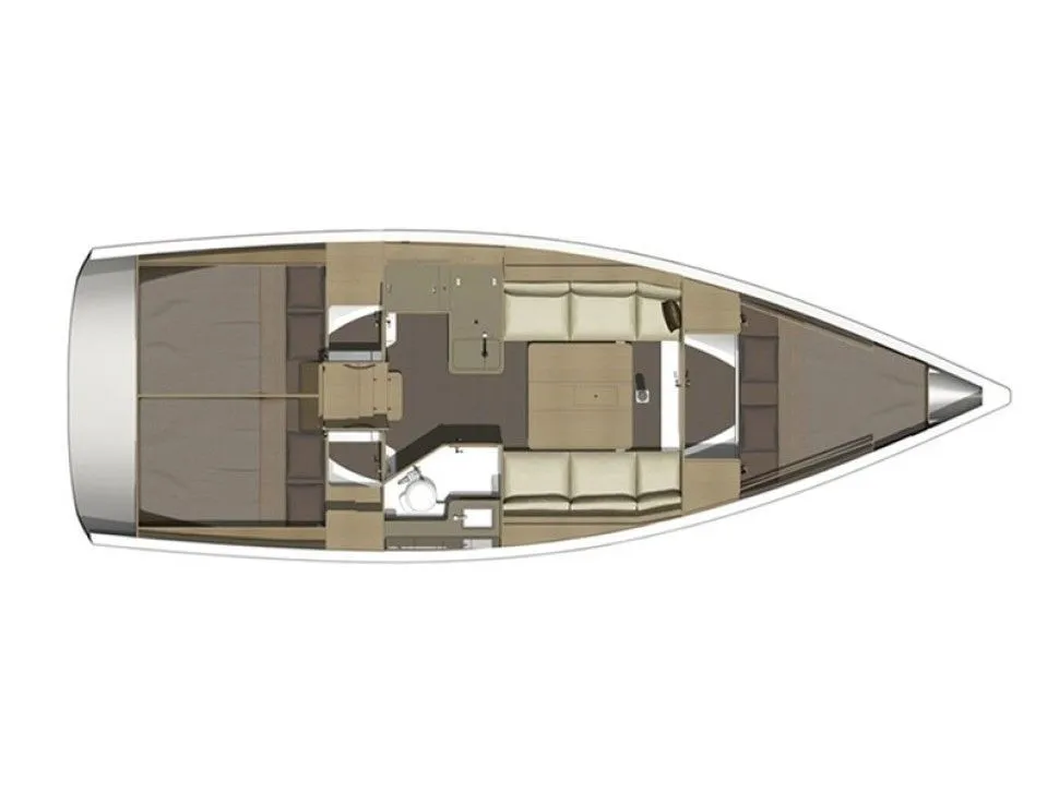 Floor plan of Alcyone, a Dufour 350 GL sailboat at Sithonia Municipal Unit, Greece
