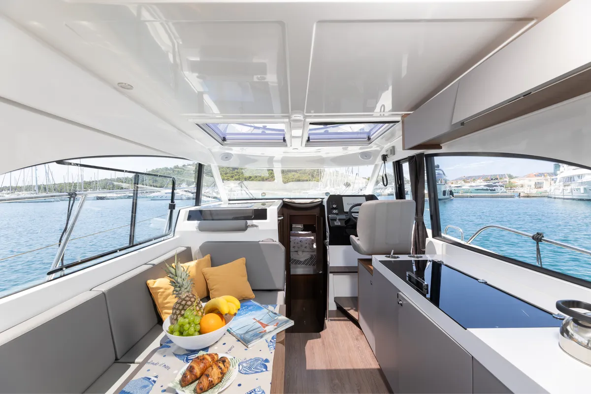 Salon of FALCON, a Beneteau Antares 11 OB motorboat at Općina Rogoznica, Croatia
