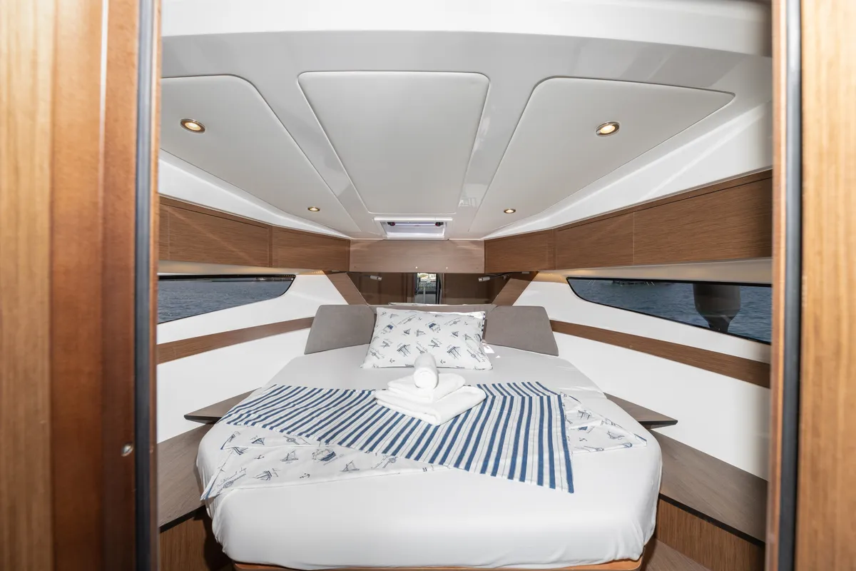 Cabin on FALCON, a Beneteau Antares 11 OB motorboat at Općina Rogoznica, Croatia