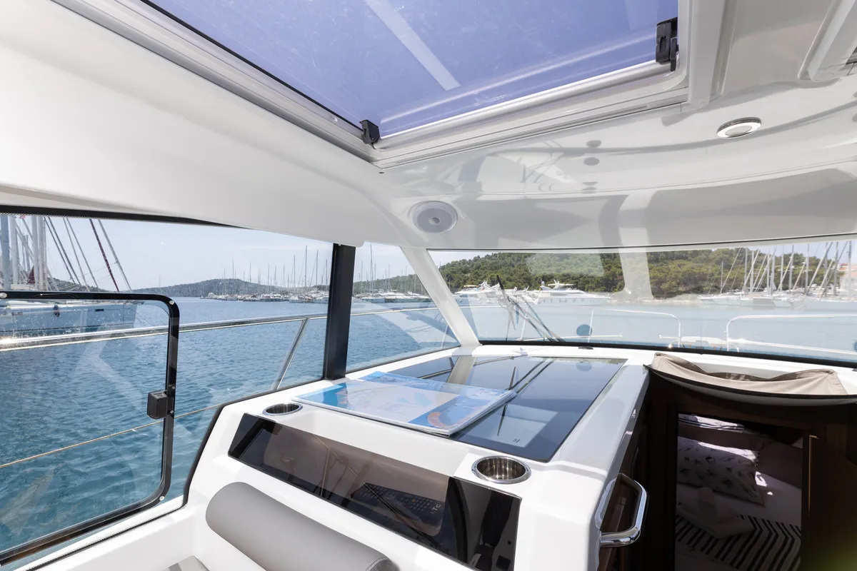 Salon of FALCON, a Beneteau Antares 11 OB motorboat at Općina Rogoznica, Croatia