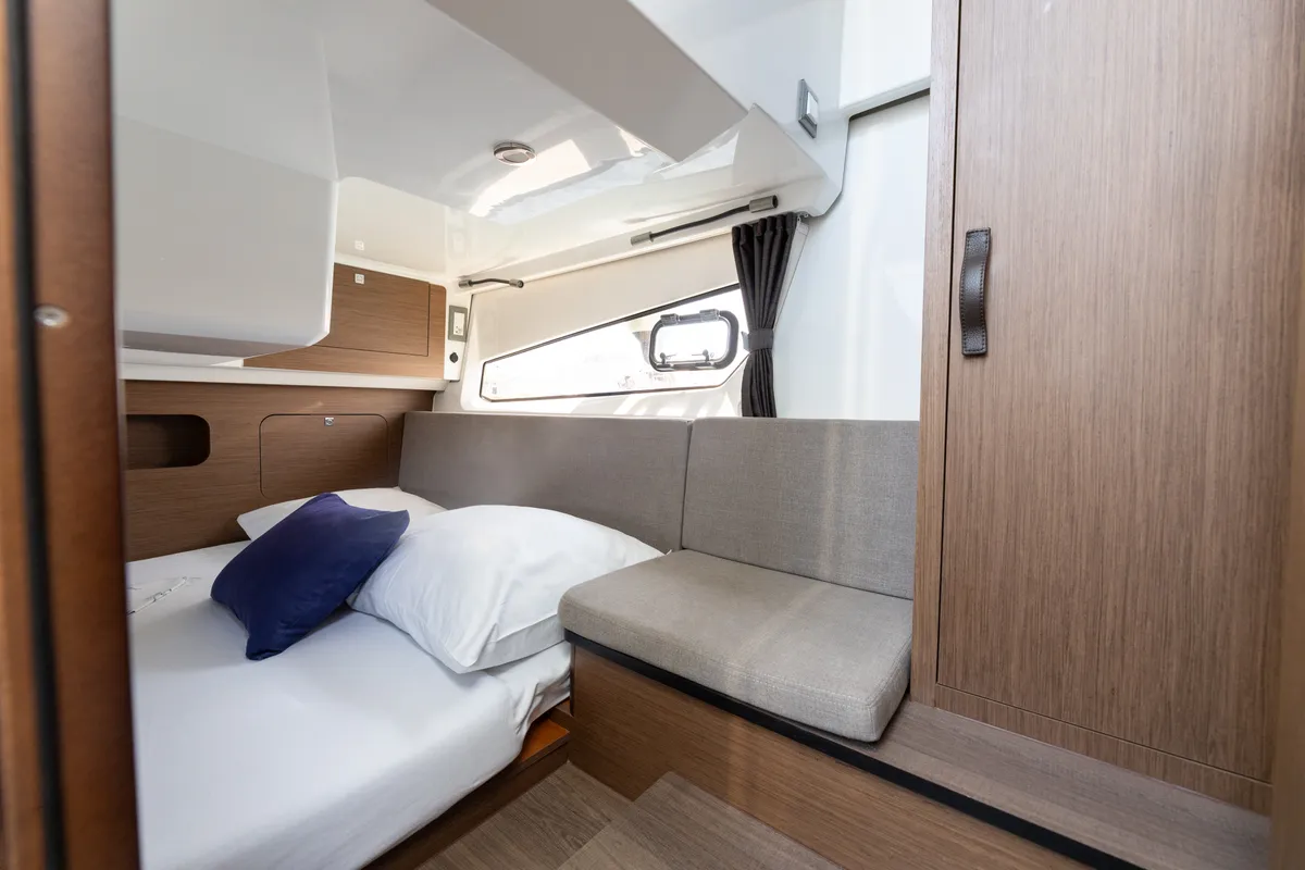 Cabin on FALCON, a Beneteau Antares 11 OB motorboat at Općina Rogoznica, Croatia
