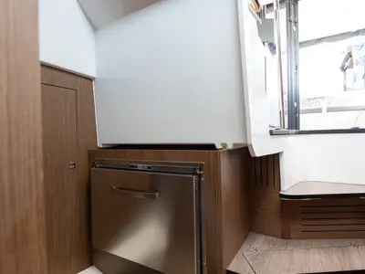 Galley of FALCON, a Beneteau Antares 11 OB motorboat at Općina Rogoznica, Croatia