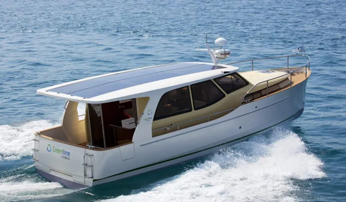 Exterior view of Mozart, a Greenline 33 motor yacht at Pirovac, Croatia