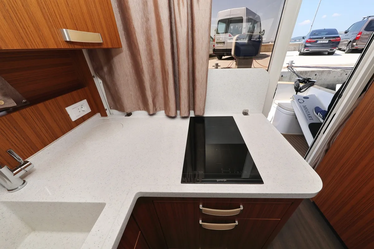 Galley of Mozart, a Greenline 33 motor yacht at Pirovac, Croatia