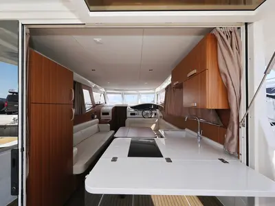 Galley of Mozart, a Greenline 33 motor yacht at Pirovac, Croatia