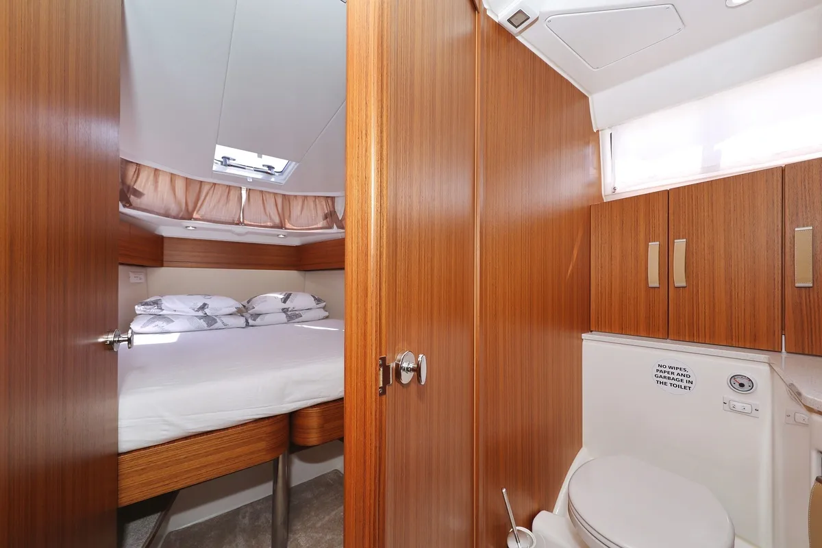 Head on Mozart, a Greenline 33 motor yacht at Pirovac, Croatia