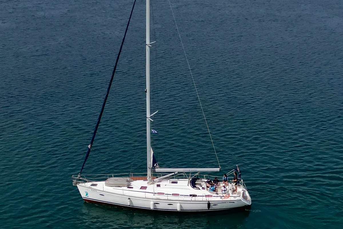 Exterior view of Angelina, a Bavaria 50 Cruiser sailboat at Punat, Croatia