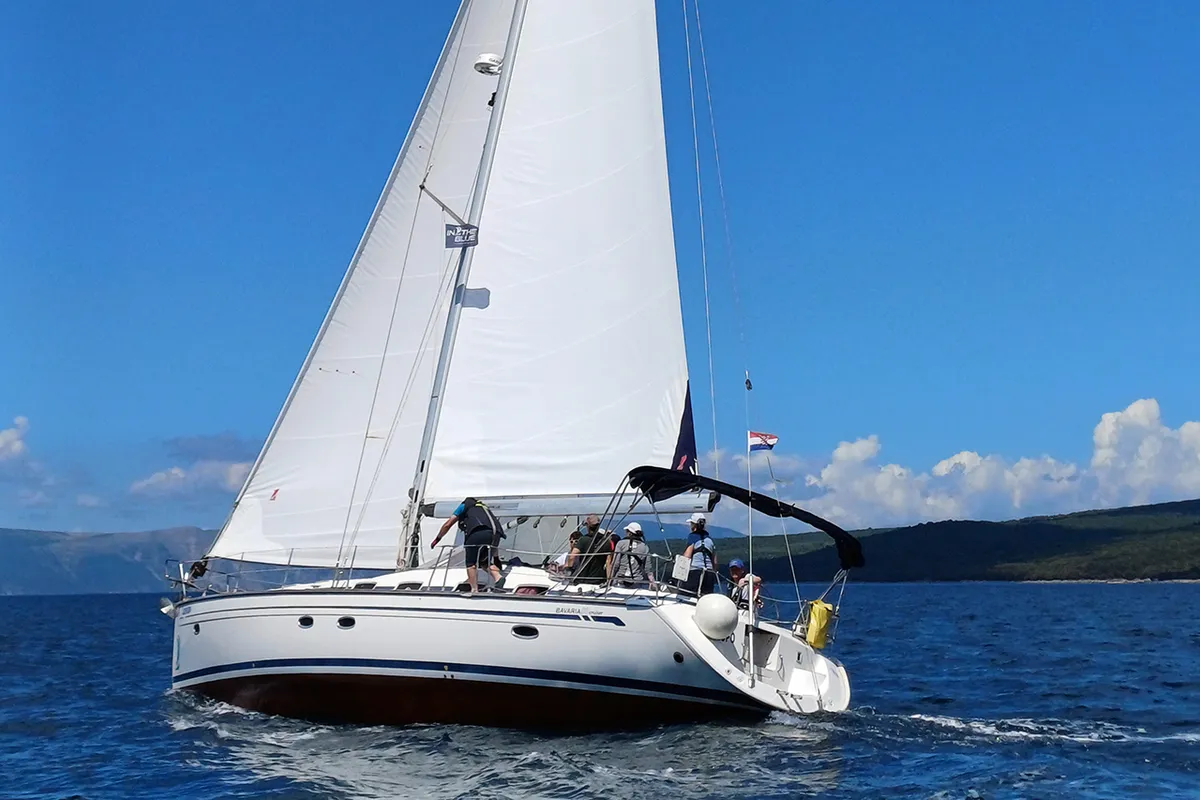 Exterior view of Angelina, a Bavaria 50 Cruiser sailboat at Punat, Croatia