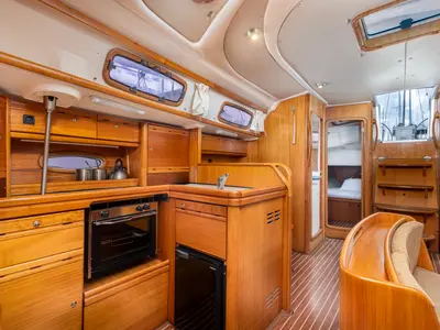 Galley of Angelina, a Bavaria 50 Cruiser sailboat at Punat, Croatia