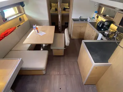 Salon of Marty J, a Beneteau Oceanis 48 sailboat at Road Town, British Virgin Islands
