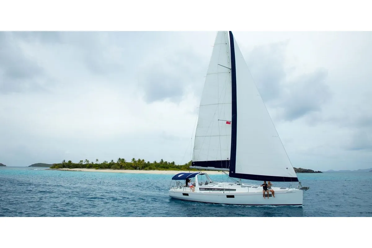 Exterior view of Marty J, a Beneteau Oceanis 48 sailboat at Road Town, British Virgin Islands