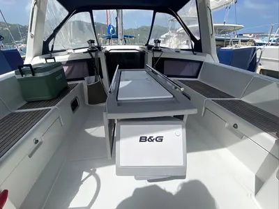 Deck of Marty J, a Beneteau Oceanis 48 sailboat at Road Town, British Virgin Islands