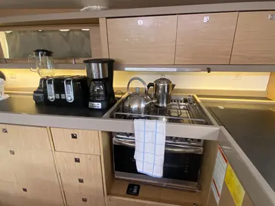 Galley of Marty J, a Beneteau Oceanis 48 sailboat at Road Town, British Virgin Islands