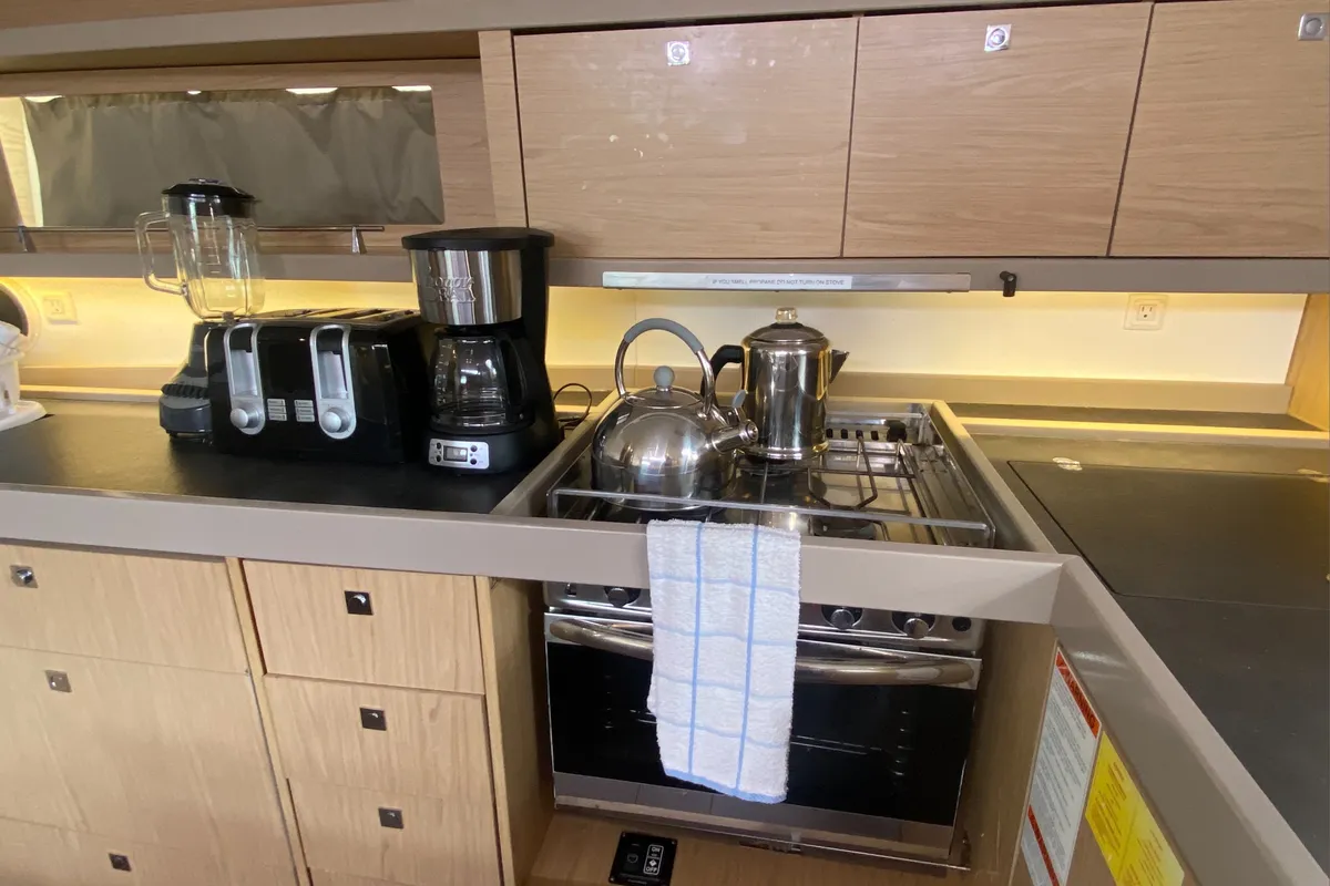 Galley of Marty J, a Beneteau Oceanis 48 sailboat at Road Town, British Virgin Islands