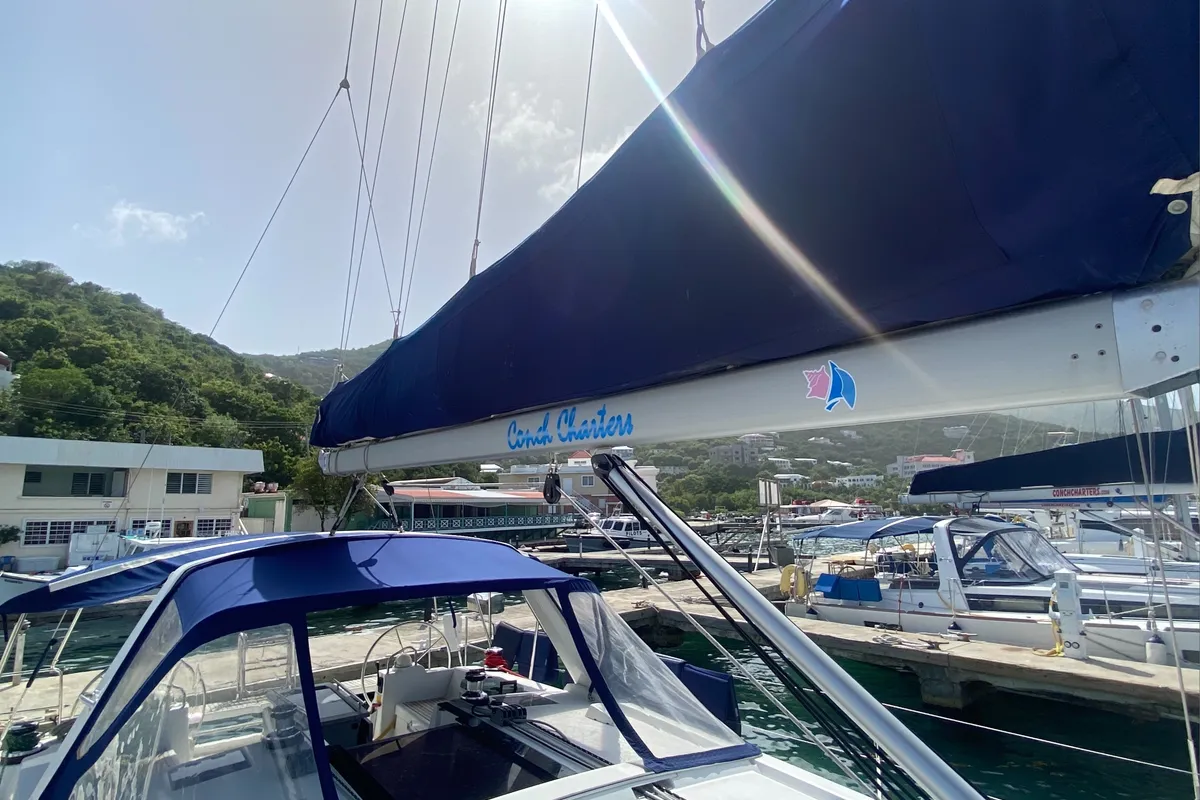 Exterior view of Marty J, a Beneteau Oceanis 48 sailboat at Road Town, British Virgin Islands