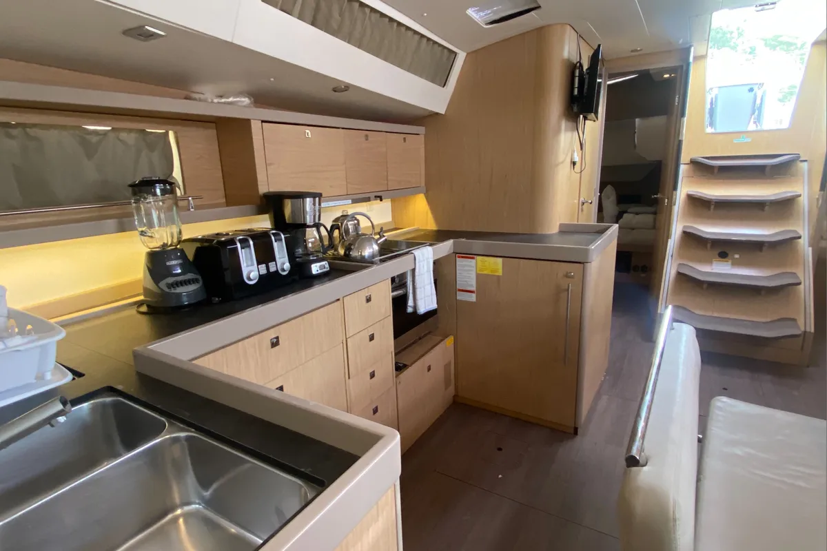 Galley of Marty J, a Beneteau Oceanis 48 sailboat at Road Town, British Virgin Islands