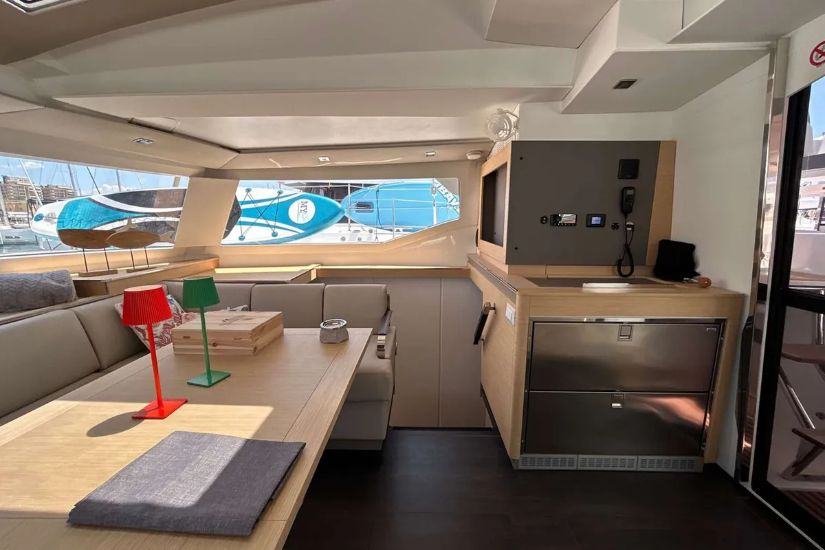 Krug, a Fountaine Pajot Elba 45 catamaran at Salerno, Italy