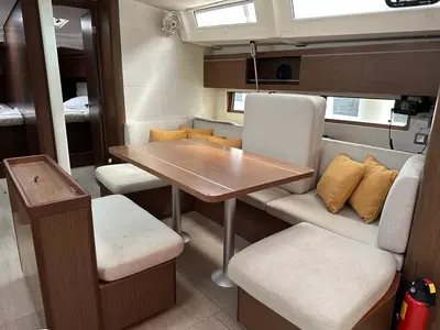 Salon of BLUE SKY, a Beneteau Oceanis 46.1 sailboat at Dubrovnik, Croatia