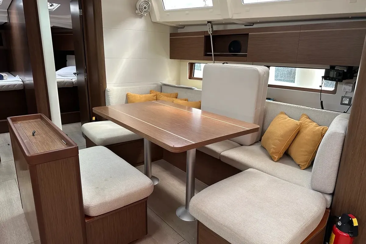 Salon of BLUE SKY, a Beneteau Oceanis 46.1 sailboat at Dubrovnik, Croatia
