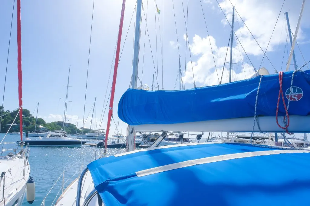 Makin Memories, a Jeanneau Sun Odyssey 419 sailboat at Ribishi, Saint Vincent and the Grenadines