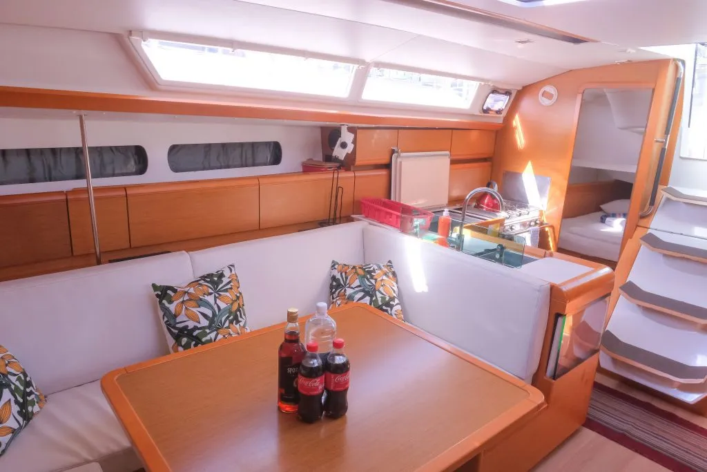 Makin Memories, a Jeanneau Sun Odyssey 419 sailboat at Ribishi, Saint Vincent and the Grenadines