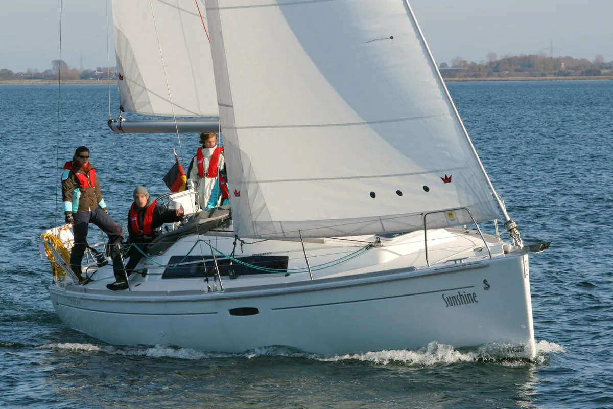 Exterior view of Sunshine, a Beneteau Oceanis 31 sailboat at Barth, Germany