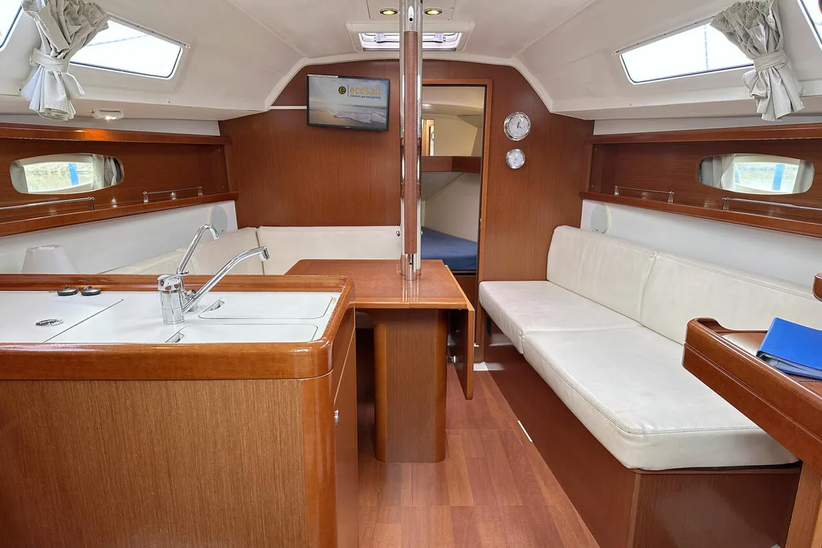 Salon of Sunshine, a Beneteau Oceanis 31 sailboat at Barth, Germany