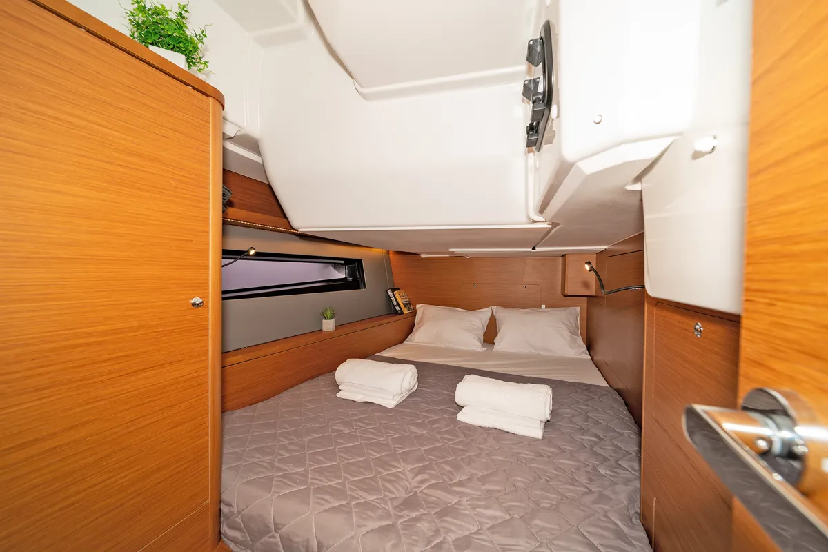 Cabin on One Heart, a Dufour 44 sailboat at Preveza, Greece
