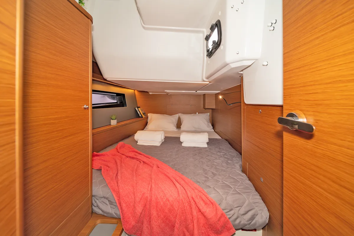 Cabin on One Heart, a Dufour 44 sailboat at Preveza, Greece