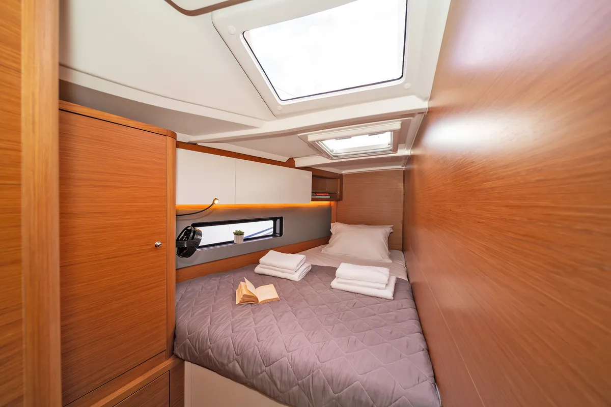 Cabin on One Heart, a Dufour 44 sailboat at Preveza, Greece