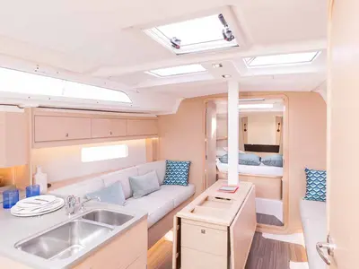 Salon of Pictor, a Dufour 37 sailboat at Grad Biograd na Moru, Croatia