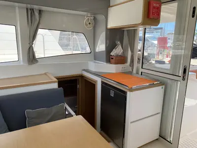 Galley of Spearhead, a Excess 12 catamaran at Municipality of Kalamata, Greece