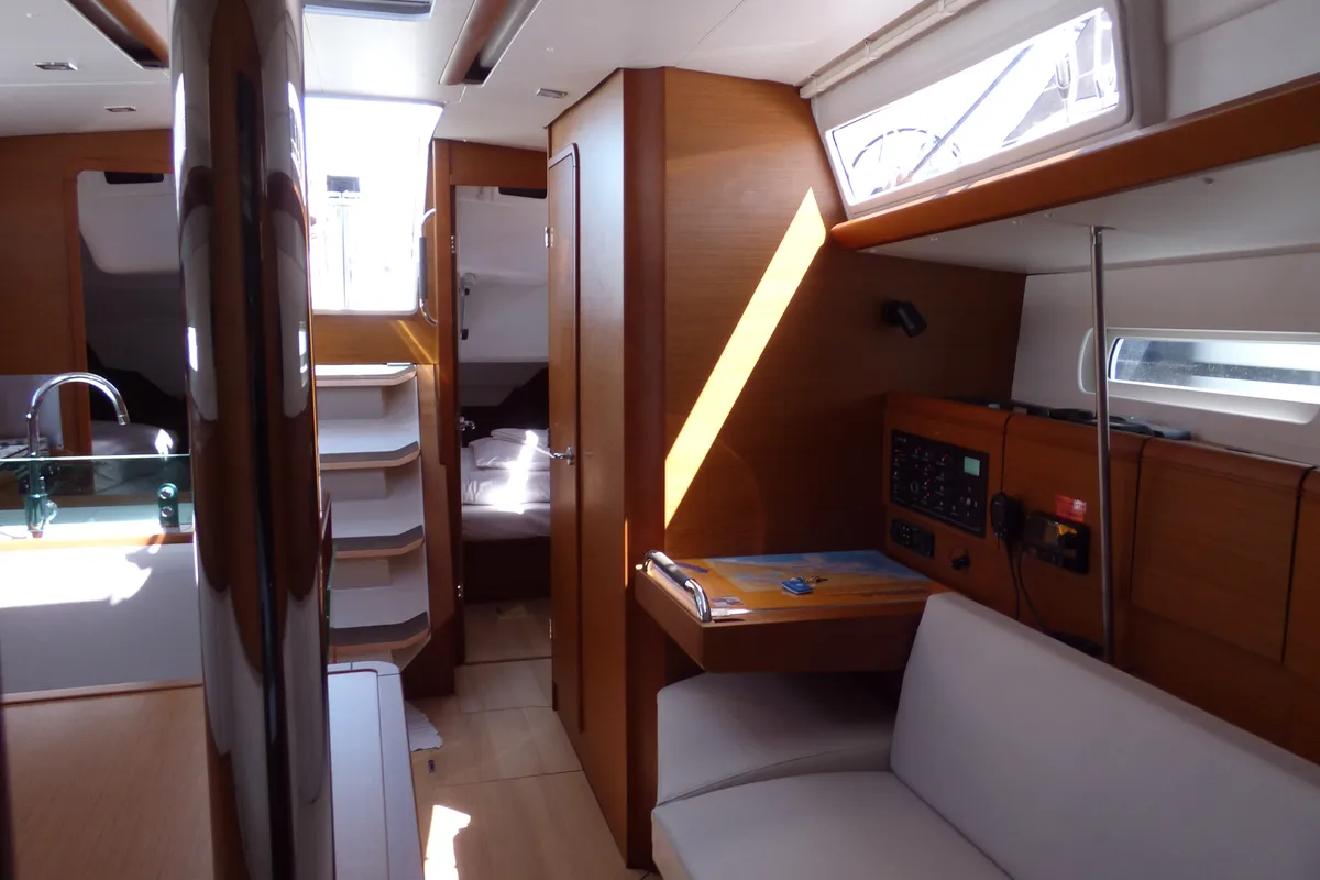 Salon of Vacskamati, a Jeanneau Sun Odyssey 389 sailboat at Kaštela, Croatia