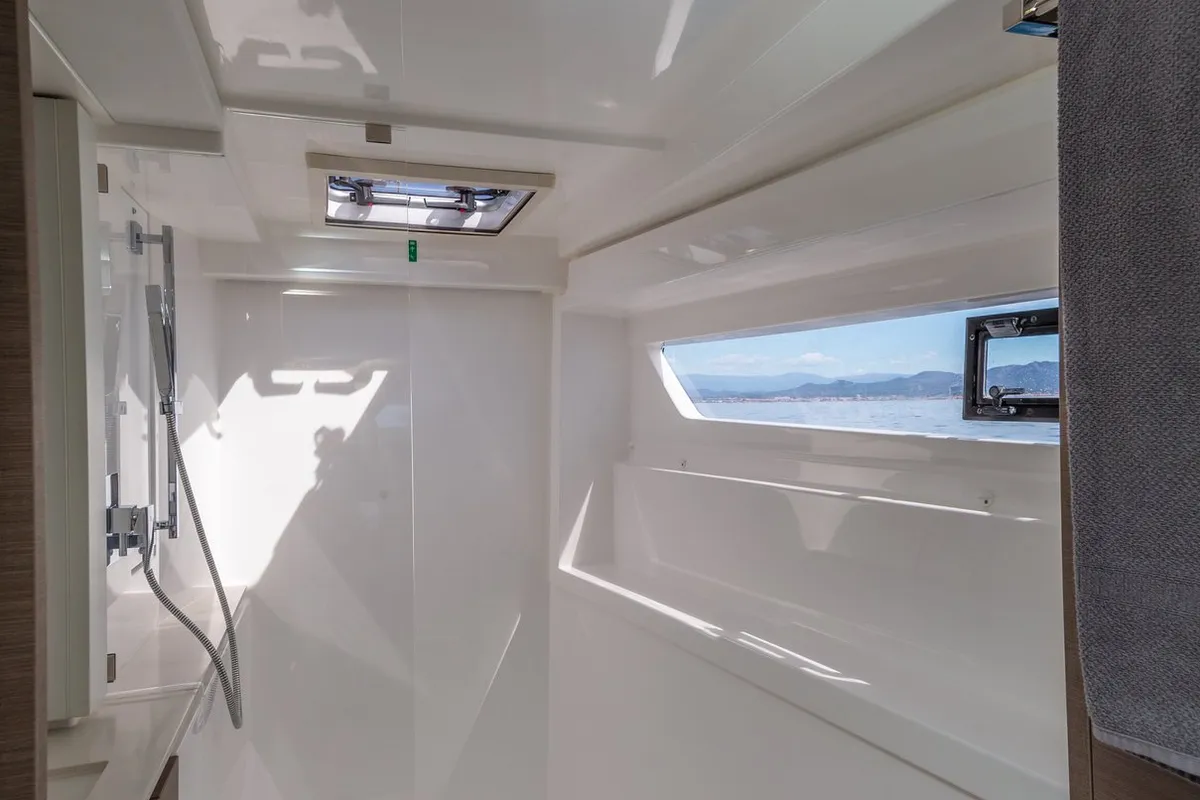 Head on Freedom, a Leopard 42 catamaran at Ventimiglia, Italy
