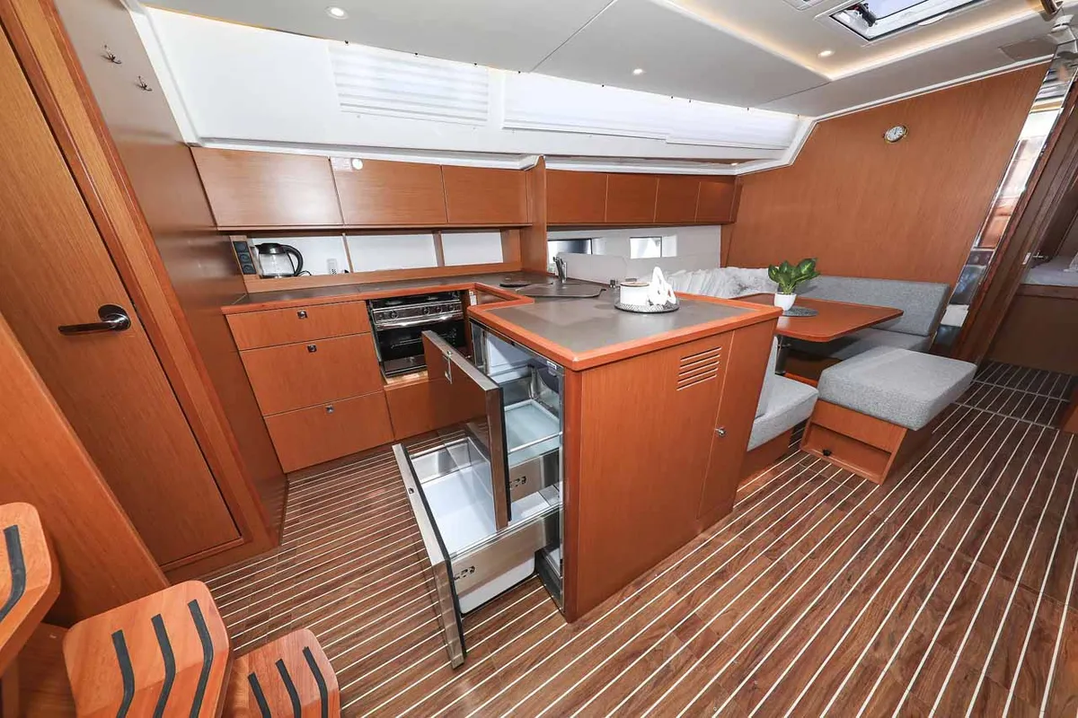 Galley of Gogi-II, a Bavaria C50 Holiday sailboat at Grad Biograd na Moru, Croatia