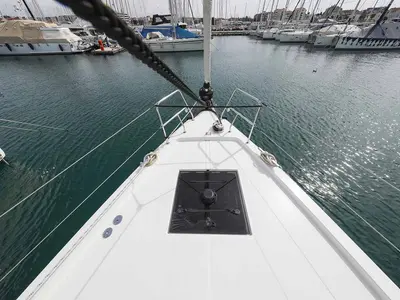 Deck of Gogi-II, a Bavaria C50 Holiday sailboat at Grad Biograd na Moru, Croatia
