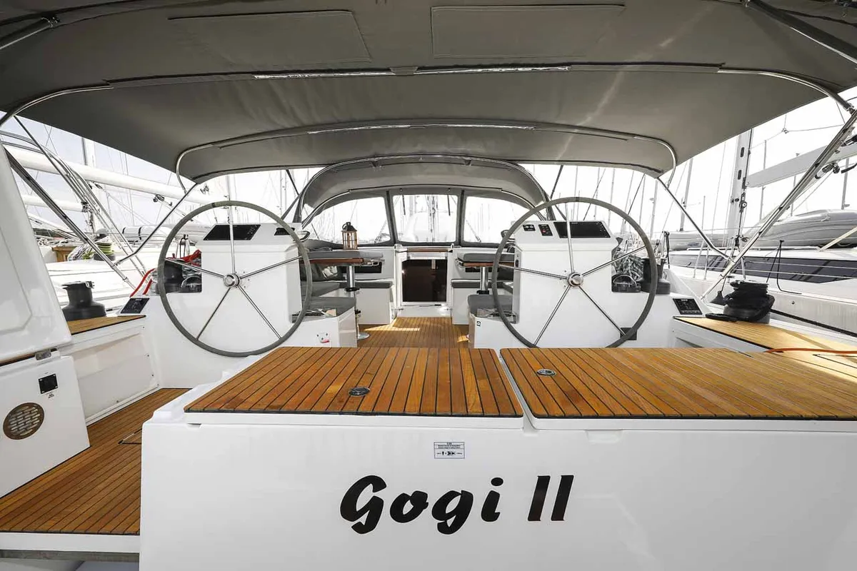 Cockpit of Gogi-II, a Bavaria C50 Holiday sailboat at Grad Biograd na Moru, Croatia