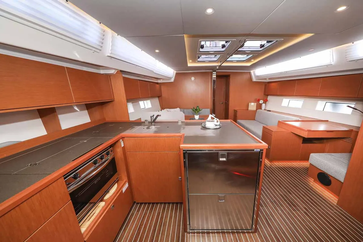 Galley of Gogi-II, a Bavaria C50 Holiday sailboat at Grad Biograd na Moru, Croatia