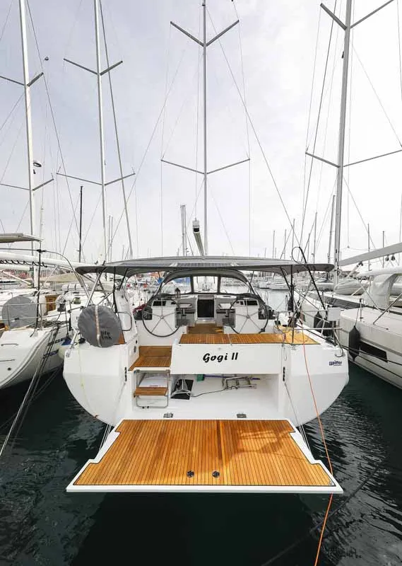 Exterior view of Gogi-II, a Bavaria C50 Holiday sailboat at Grad Biograd na Moru, Croatia
