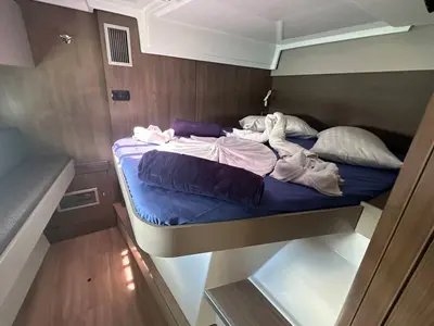 Cabin on Bali Catspace, a catamaran at Roche Caiman, Seychelles