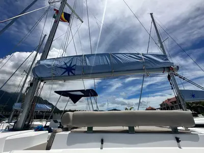 Miro Bot, a Bali Catspace catamaran at Roche Caiman, Seychelles