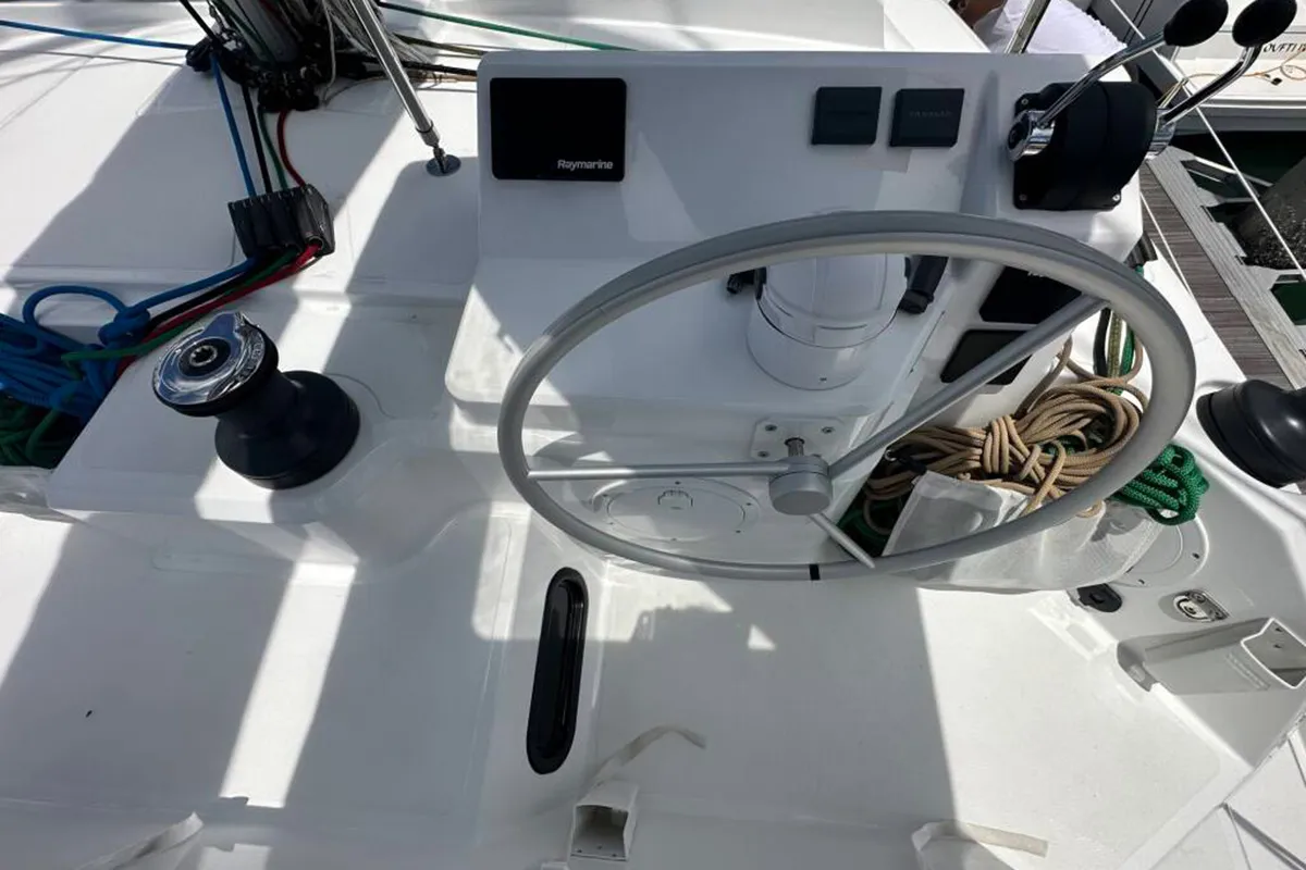 Miro Bot, a Bali Catspace catamaran at Roche Caiman, Seychelles