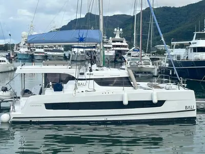 Miro Bot, a Bali Catspace catamaran at Roche Caiman, Seychelles