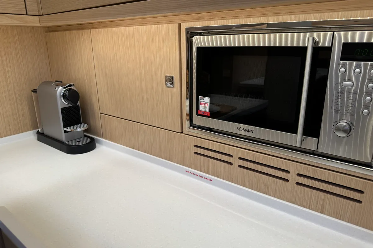 Galley of Mina, a Bavaria C57 Style sailboat at Pula, Croatia